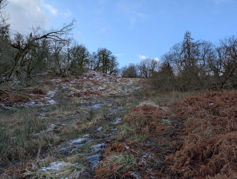 A boggy climb last week, but today the frozen ground helped - © Copyright 2025 Peter Burlingham, Days In The Lakes