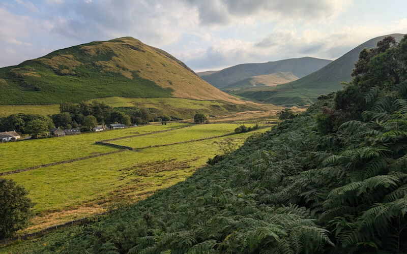 Looking south towards Souther Fell on the left and Bannerdale Crags in the background - © Copyright 2025 Peter Burlingham, Days In The Lakes