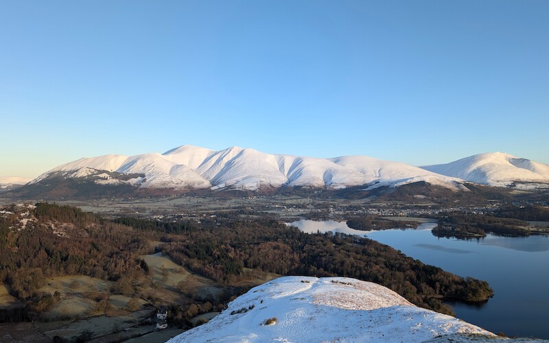 Once up to Skelgill Bank you can admire the views - this one towards the Skiddaw range to the north with Blencathra off to the right of shot - © Copyright 2025 Peter Burlingham, Days In The Lakes