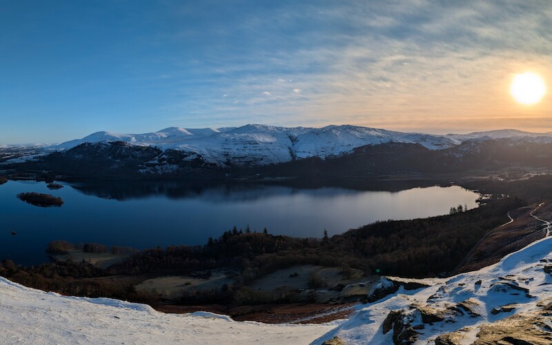 Stunning views across Derwentwater to the east - © Copyright 2025 Peter Burlingham, Days In The Lakes