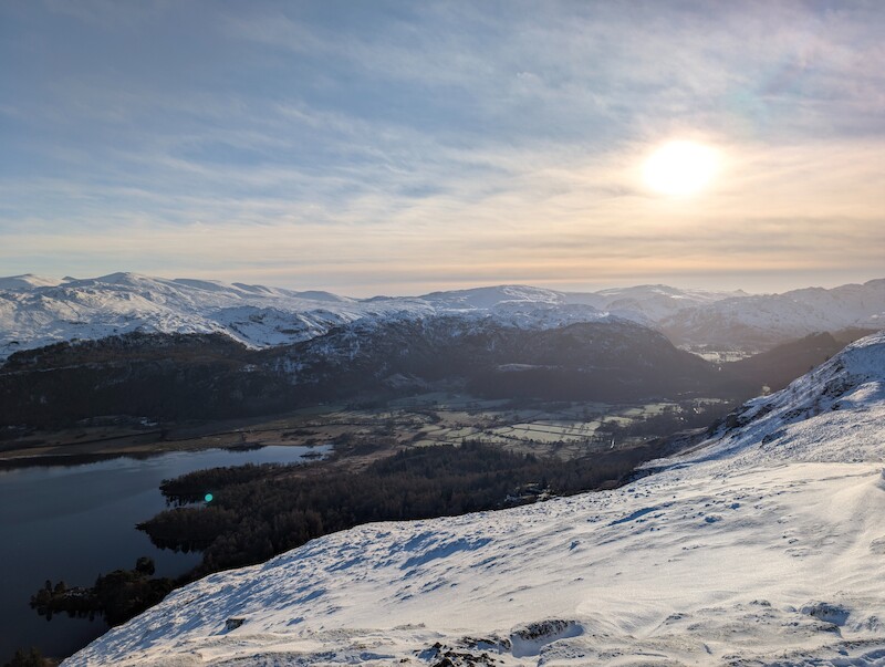 A view across the southern end of Derwentwater - © Copyright 2025 Peter Burlingham, Days In The Lakes