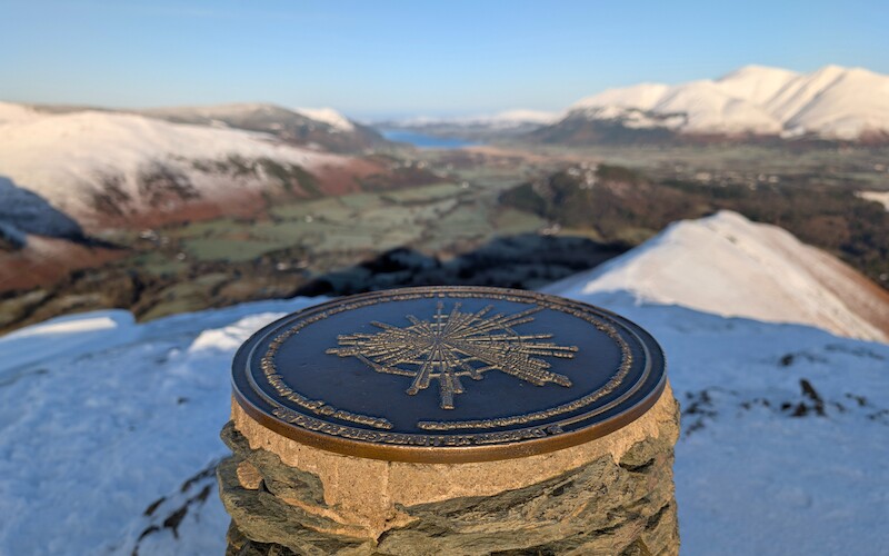 Arty photo from the trig point looking towards Bassenthwaite Lake - © Copyright 2025 Peter Burlingham, Days In The Lakes