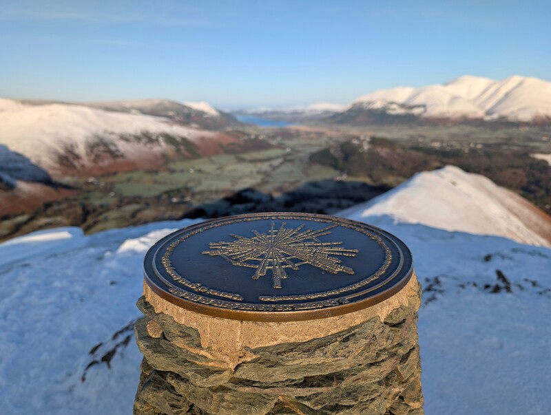 Arty photo from the trig point looking towards Bassenthwaite Lake - © Copyright 2025 Peter Burlingham, Days In The Lakes