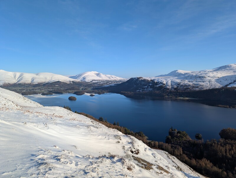 Looking back towards Keswick at the north end of Derwent Water - © Copyright 2025 Peter Burlingham, Days In The Lakes